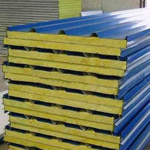 Panneaux sandwich en <span class=keywords><strong>laine</strong></span> de roche en acier couleur ignifuge à bas prix pour entrepôts réfrigérés - Product Image 2