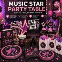 Ensemble de vaisselle et de décoration pour fête d'anniversaire sur le thème des starlettes Kpop, en plastique personnalisé, fabriqué en Chine