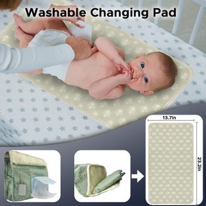 Sac banane unisexe élégant avec grand matelas à langer et poche pour lingettes résistant à l'eau pour les excursions rapides d'une journée ou les soins de bébé - Product Image 3