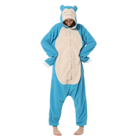 Pyjama une pièce en molleton à motif animalier - Tenue d'intérieur mignonne pour couple adulte pour Halloween