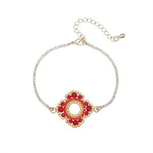 Custom Personalized Jewelry Beads Flower Charm Rhinestone Tennis Chain <b>Bracelets</b> - Product Image 5
