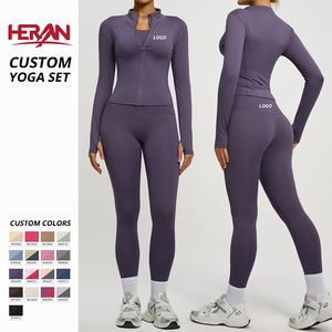 Ensemble <span class=keywords><strong>de</strong></span> yoga deux pièces personnalisable hautement élastique, ensemble <span class=keywords><strong>de</strong></span> <span class=keywords><strong>tenue</strong></span> <span class=keywords><strong>de</strong></span> course, ensemble <span class=keywords><strong>de</strong></span> yoga à revers, veste, vêtements <span class=keywords><strong>de</strong></span> <span class=keywords><strong>sport</strong></span> respirants - Product Image 2