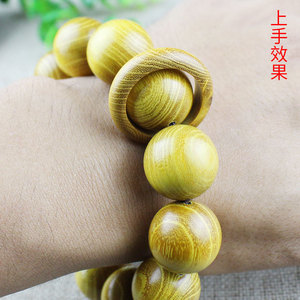 สร้อยข้อมือลูกปัดไม้สีทอง 12 มม. รูปทรงลูกบอล เครื่องประดับสวมใส่ได้ทุกวันสำหรับทุกเพศ ฮั่งโจว แหล่งกำเนิดสินค้า HJMPH2012 - Product Image 5