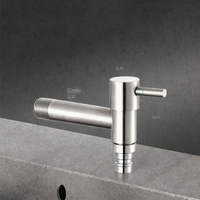 Robinet mural moderne en acier inoxydable à col long, cartouche en laiton brossé, 112 mm G1/2, pour buanderie et jardin, OEM