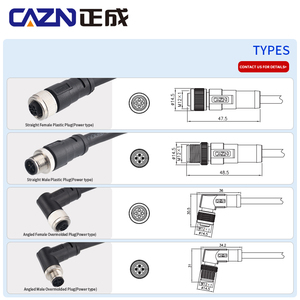 Hot-bán 1 mét M12 thẳng phải góc cạnh S mã 2 + PE 3 + PE pins không được che chở PVC Đúc dẫn nữ nam Cáp kết nối - Product Image 4
