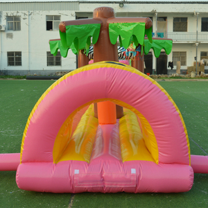 Vente chaude rose cocotier flottant toboggans gonflables parcours d'obstacles piste jeux d'eau lac eau jouets gonflables - Product Image 5