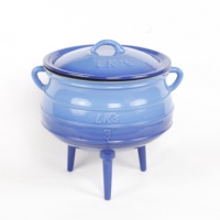 Longkey – Ensemble de casseroles en fonte pré-assaisonnées à trois pieds pour cuisinière à gaz, écologiques, pour usage extérieur, huilées à l'huile végétale