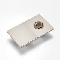 Interruptores y Enchufes de Pared WESA Ultrafinos con Botón Pulsador de 1/2/3 Vías, Enchufe Europeo de 1/2 Vía, Combinación Libre, Diseño Moderno de Lujo