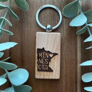 Llaveros de madera personalizados <span class=keywords><strong>Minnesota</strong></span> grabados con láser - Product Image 3