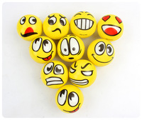 TJ MARK Ballon en PU jaune avec visage souriant, mini jouet souple éducatif, anti-stress parent-enfant, forme animale élastique, logo personnalisé pour enfants