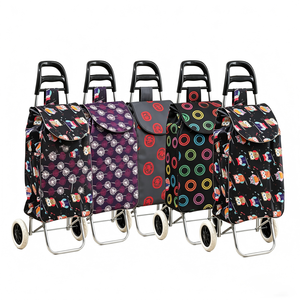 Portable Useful Metal Shopping Trolley Metal <b>Folding</b> Shopping Cart Cheap Shopping Trolley Durable Convenient - Product Image 4