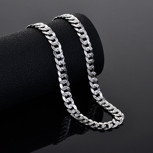 <span class=keywords><strong>Collier</strong></span> pour homme <span class=keywords><strong>en</strong></span> <span class=keywords><strong>argent</strong></span> 925, plaqué or 14K, style italien, maillons simples, motif fleur, denim, cubain, cadeau - Product Image 3