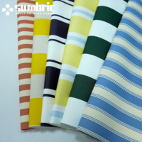 Tissu Oxford en polyester rayé teinté en masse Sumbric, résistant aux UV, avec revêtement PU pour auvents et tentures de protection solaire