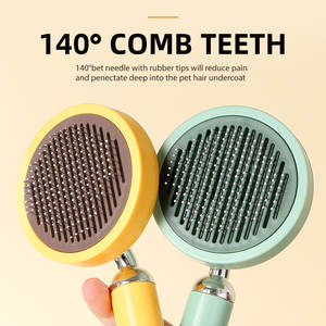 Cepillo limpiador de pelo para mascotas Cepillo de aseo para mascotas de limpieza con un clic para gatos y perros - Product Image 4