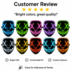 <span class=keywords><strong>Masque</strong></span> de fête lumineux <span class=keywords><strong>Halloween</strong></span> 2026 en promotion – Masques LED <span class=keywords><strong>Halloween</strong></span> à lettres noires avec visage effrayant et sang - Product Image 5