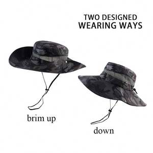 Nuevo Sombrero Táctico Boonie para Hombre, Gorra de Pesca con Camuflaje, Protección Solar con Correa Ajustable para la Barbilla - Product Image 6