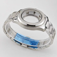 Set Cassa Orologio Stile Granata 44mm per Movimenti NH35, Cassa e Bracciale in Acciaio Inossidabile, Parti Modifica Orologio Meccanico, Adatto per Quadrante 32mm