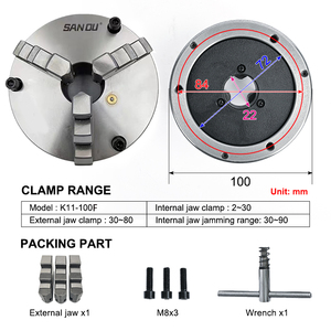 Sanou Thương Hiệu 3 Hàm Tự Định Tâm <span class=keywords><strong>Chuck</strong></span> 100Mm Phía Trước Núi Mini Máy Tiện <span class=keywords><strong>Chuck</strong></span> K11-100F Của Nhãn Hiệu Cuộn <span class=keywords><strong>Chuck</strong></span> Giá Cho Mini Máy Tiện - Product Image 2