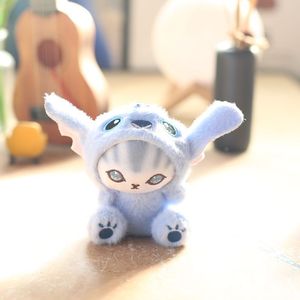 Nouveau Porte-clés Pendentif Chat Requin Dessin Animé Mignon, Breloque Peluche Animale Cousue, Mofusand Cat Foshandy, Ornement Cousu - Product Image 2