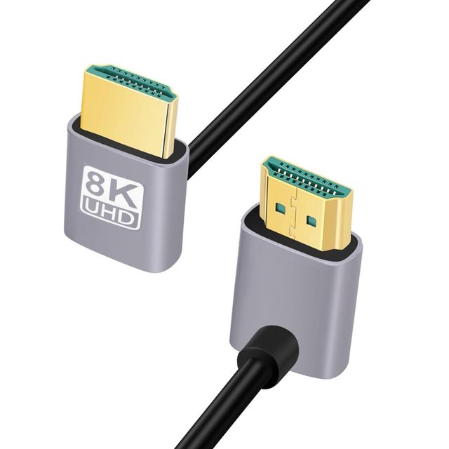 HDMI 2.1 Dual 90 Degree Angle Cable Gold Plated Connector 8K60Hz 4K120Hz High Speed Coaxial Audio Video Wire 0.5M for TV Monitor