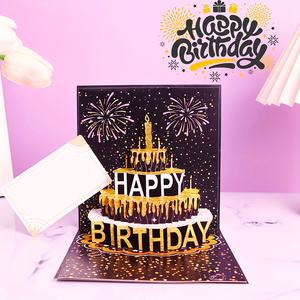 Carte de vœux pop-up 3D pour gâteau d'<span class=keywords><strong>anniversaire</strong></span> en gros pour enfants et adultes, fête d'<span class=keywords><strong>anniversaire</strong></span>, cartes d'<span class=keywords><strong>anniversaire</strong></span> 3D joyeuses - Product Image 2