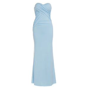 Elegante Vestido Maxi de Satén con Hombros Descubiertos, Estilo Sirena, con Detalle de Patchwork, Sujetador Incorporado, Transpirable y Ecológico para Fiestas de Primavera - Product Image 6