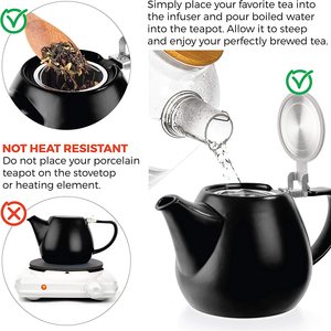 Théière en céramique de 18 onces 540ml coffret cadeau théière vaisselle théière en céramique avec infuseur - Product Image 3