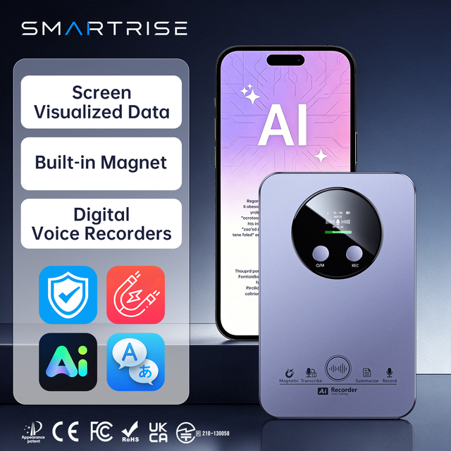 ChatGPT-5 Smart AI Voice Recorder Voice Device Dictaphone Phone Discussion Note Mind Map 152 Languages MINI Transcribe Magnet