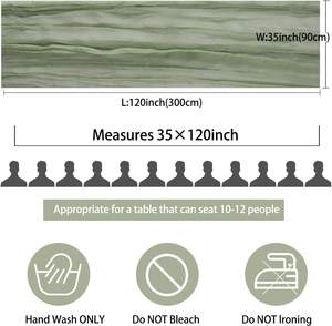 <span class=keywords><strong>Runner</strong></span> da Tavolo in Garza di Poliestere Dobby, Stile Boho Romantico ed Elegante, con Motivo Continuo, Lungo, Tessuto in Garza, Personalizzabile per Matrimoni e Cerimonie Nuziali - Product Image 6