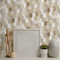 Papier peint vinyle PVC imperméable Kingmiar – Motif floral abstrait moderne, marbre géométrique pour la maison et l'hôtel