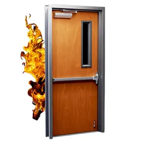 UL/WH/FM personnalisées approuvent les portes en bois coupe-feu et les portes ignifuges d'hôtel en bois à cadre en acier