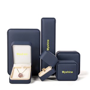 Macaron Color Pu Leather Luxury Bracelet Necklace Ring jewelry box for sets Custom Jewelry Packaging Box