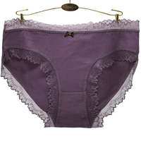 Nouveau Style femme sous-vêtements Sexy dentelle garnitures doux coton bref femmes grande taille culotte