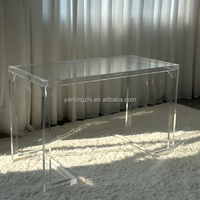 Prix usine meubles de Design d'intérieur épaissi clair acrylique bureau bureau multi-fonction Transparent acrylique Table d'étude