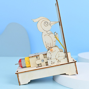 Kit scientifique OKYN-G9182 DIY en bois, modèle mécanique de hibou-chauve-souris électrique, jouet STEM pour l'apprentissage à domicile des enfants - Product Image 3