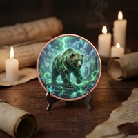 Offre Spéciale : Pièce de Monnaie Jeton de Défi Ronde en Cuivre de 40 mm, Motif Animal Ours Spirituel en Relief, Couleurs Fantaisie, Idéale pour Cadeau