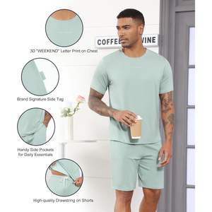 Conjunto Deportivo de Verano para Hombre, 2 Piezas, Camiseta de Manga Corta y Pantalones Cortos, Ropa Casual Suave, Tallas S a XXL, Venta al Por Mayor - Product Image 5