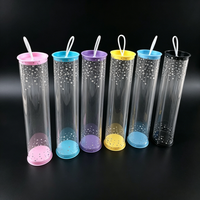 Boîte de rangement cylindrique transparente en PVC imprimé en forme de calebasse pour houppettes, avec crochet personnalisable, impression CMYK/UV
