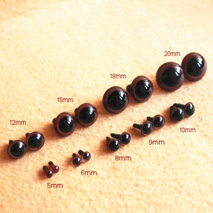 견면 벨벳 곰 장난감을 위한 플라스틱 수정같은 기술 안전 갈색 콩 눈 - Product Image 1