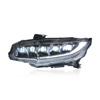 Ensemble de phares LED de style Matrix pour Honda Civic 10e génération (2016-2021) avec lentille de projecteur, feux de jour et clignotants séquentiels