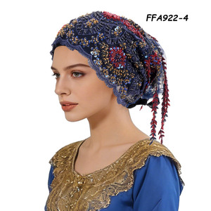Colección 2026: Sombrero de Fiesta Africano con Cuentas para <span class=keywords><strong>Mujer</strong></span>, Auto Gele, Estilo Nigeria, para Eventos al Aire Libre, Negocios y Playa - Product Image 6
