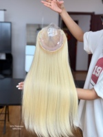 Perruque mini à clipser SHY Salon, 100% cheveux humains bruts, en stock # Fabricant de perruques Lace Front 613 à séparation multidirectionnelle