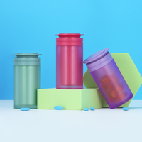 Bouteille en plastique de 100 ml pour compléments alimentaires, bouteilles d'emballage pour capsules et comprimés en PS de qualité alimentaire, semi-transparentes et polies