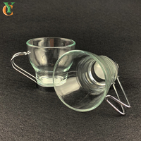 Tasse à thé en verre transparent classique de 200 ml/300 ml/7 OZ/10 OZ avec poignée en acier inoxydable pour boire de l'eau, cadeau d'affaires