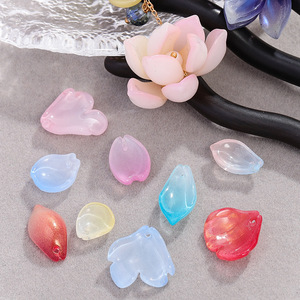 Pétalos de Flor de Peonía de Cristal, Accesorios de Color Degradado, Materiales para Hacer Horquillas para el Cabello y Tocados Hanfu - Product Image 1