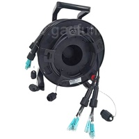 Single Mode Multi Mode 10G 5G OM3 4-24 Fibers Stainless Steel Armored Tactical Fibre Optic Patch Cable Reel for AV Broadcast