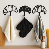 Croissant Wall Hooks Cafe Decor Coffee Shop Wall Hanger Pastry Shop Organizer Croissant Corner Charm Pastry Bakery Wall Decor