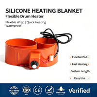 Manchon chauffant flexible en caoutchouc silicone pour fût chimique de 200 L, pour le contrôle de la viscosité des résines et des adhésifs