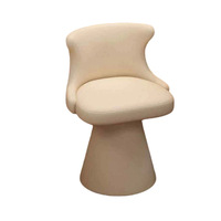Chaise de maquillage rotative en cuir et tabouret de coiffeuse avec repose-pieds - Style crème pour chambre à coucher, dortoir, usage domestique