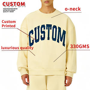 เสื้อสเวตเชิ้ตคอโอ ผ้าเทอร์รี่ ผ้าฝ้าย ปรับได้ 3 มิติ สำหรับผู้ชาย แบบ OEM&ขายส่ง เสื้อสเวตเชิ้ตเปล่า คอวี แบบสั่งทำได้ - Product Image 3